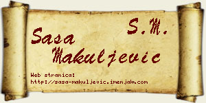 Saša Makuljević vizit kartica